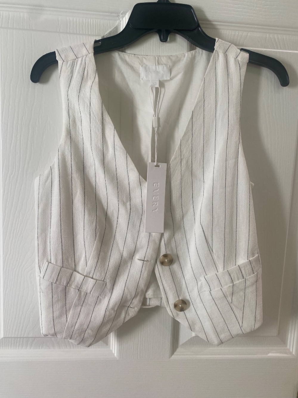 NWT Every Brand linen blend pinstripe vest XS